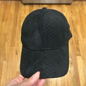 Black micro-Suede Baseball Cap